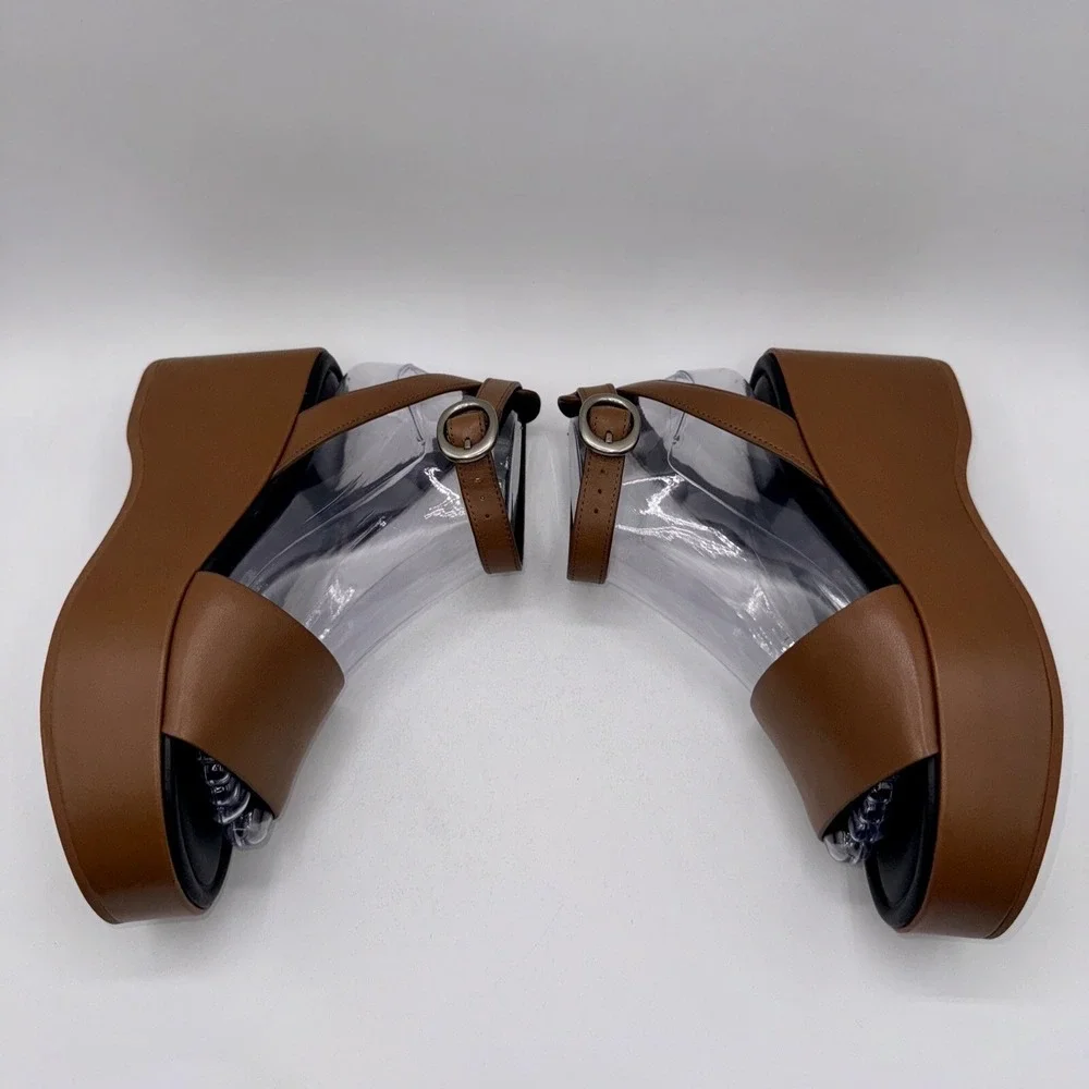 Vince. Phillipa Sandals Women's Size 6.5 EU 36.5 Sequoia Brown Leather‎
